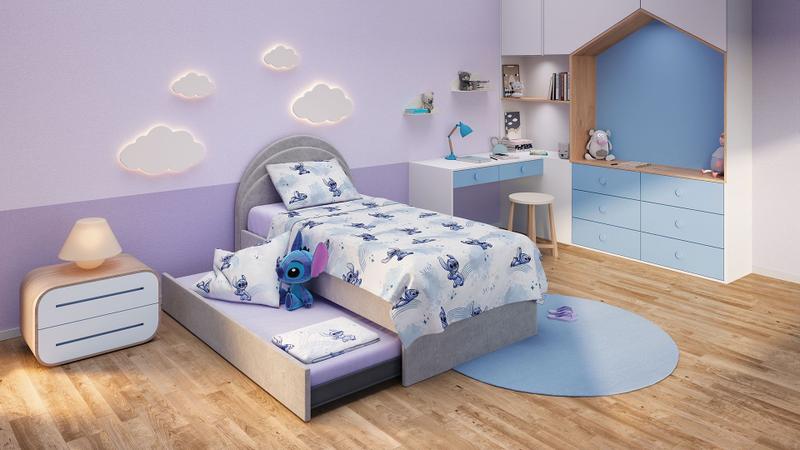 Imagem de Jogo de Cama 100% Algodão Stitch Oficial 3 Peças 150 Fios