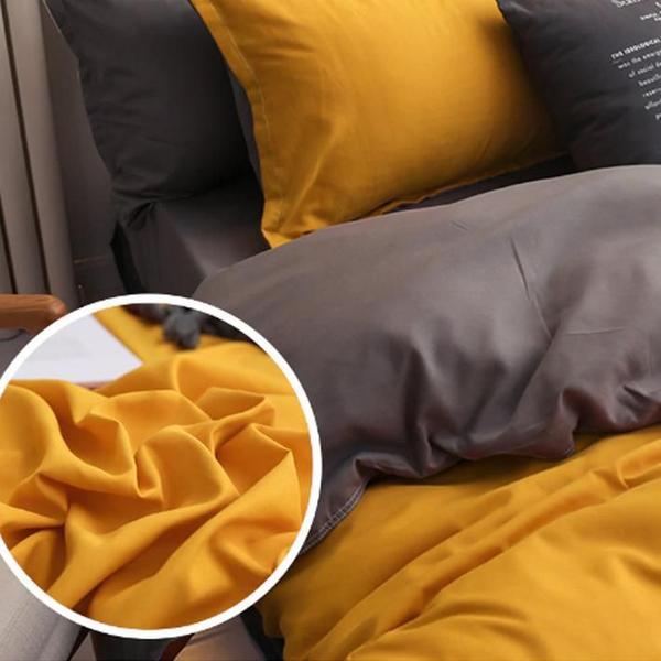 Imagem de Jogo De Cama Amarelo Com Cinza Casal King 7 Peças Completo