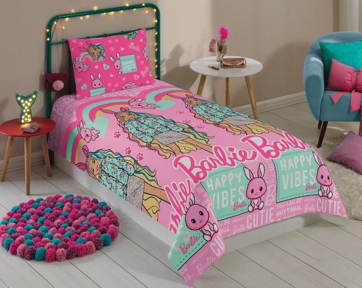 Imagem de Jogo de Cama Barbie Infantil 3 Peças - Poliéster 100%