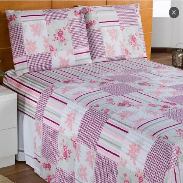 Imagem de Jogo de Cama Box Lençol Casal Queen Estampado 4 Peças - Estampas Sortidas