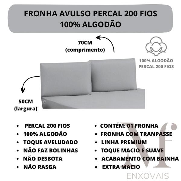 Imagem de Jogo de Cama Box Solteiro 03 peças 100% Algodão Lençol Liso Percal 200 Fios