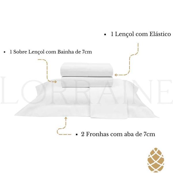 Imagem de Jogo de Cama Buettner King Percal 1000 Fios - Branco