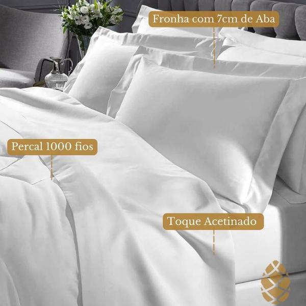 Imagem de Jogo de Cama Buettner King Percal 1000 Fios - Branco