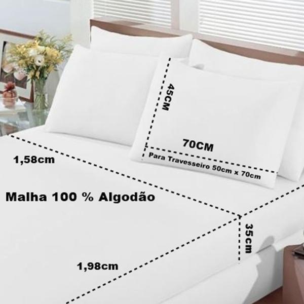 Jogo de Cama Buettner Queen Malha Basic Liso 3 Peças Branco Imagem de Jogo de Cama Buettner Queen Malha Basic Liso 3 Peças Branco