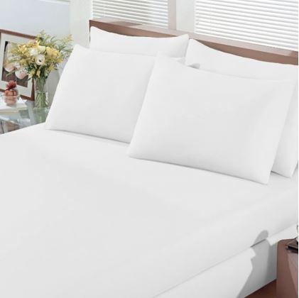 Jogo de Cama Buettner Queen Malha Basic Liso 3 Peças Branco Imagem de Jogo de Cama Buettner Queen Malha Basic Liso 3 Peças Branco