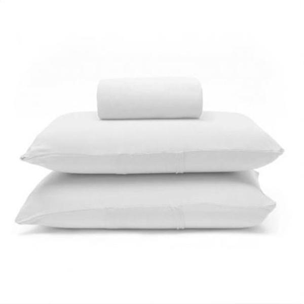 Jogo de Cama Buettner Queen Malha Basic Liso 3 Peças Branco Imagem de Jogo de Cama Buettner Queen Malha Basic Liso 3 Peças Branco