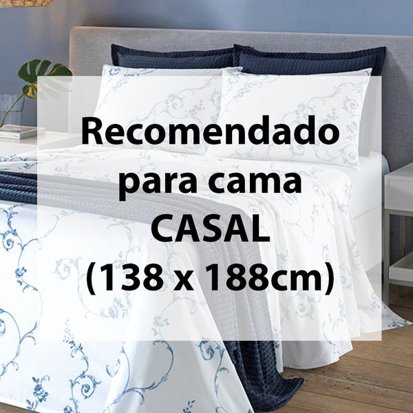 Imagem de Jogo de Cama Casal 4 peças Lençol com Elástico 100% Algodão Percal 180 Fios 138x188x35cm - Dohler