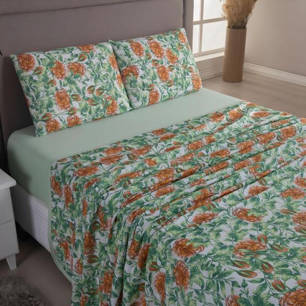 Jogo de Cama Casal Algodão Malha Macia e Resistente Estampado 04 Peças - MALUCASIM ENXOVAIS Imagem de Jogo de Cama Casal Algodão Malha Macia e Resistente Estampado 04 Peças