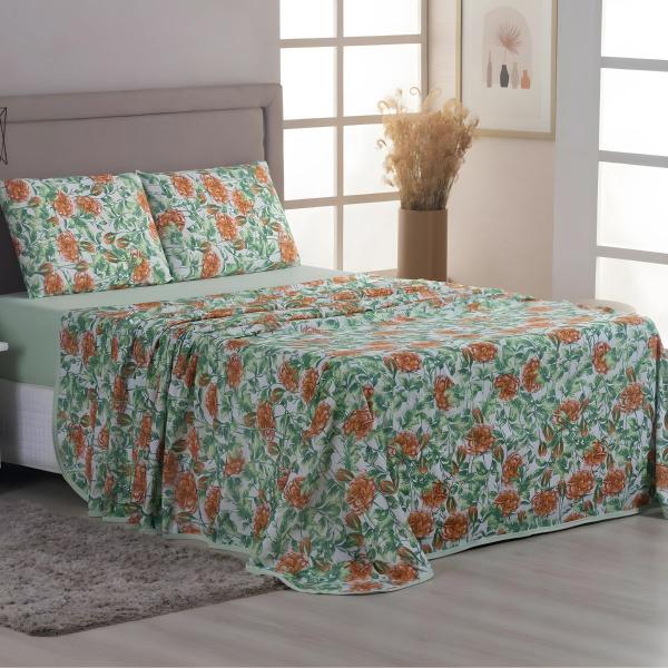 Jogo de Cama Casal Algodão Malha Macia e Resistente Estampado 04 Peças - MALUCASIM ENXOVAIS Imagem de Jogo de Cama Casal Algodão Malha Macia e Resistente Estampado 04 Peças