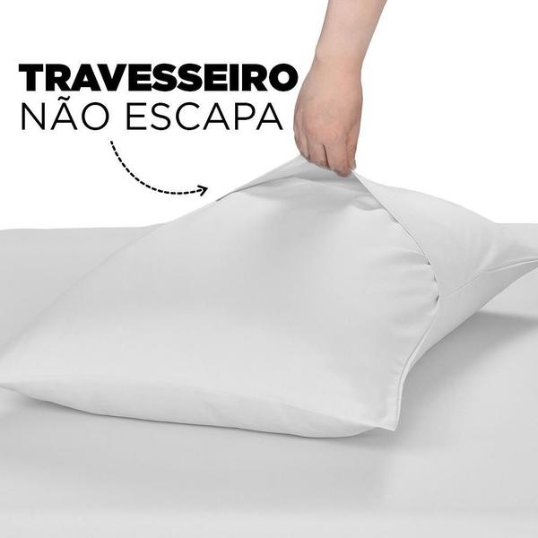 Imagem de Jogo de Cama Casal com 3 Peças, Toque de Seda Branco - Jolitex Ternille 