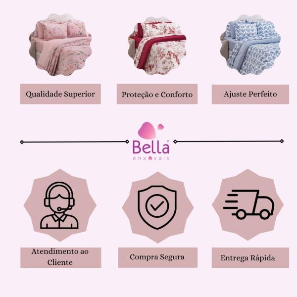 Imagem de Jogo de Cama Casal Com 4 Peças Lençol Plush Poliéster Dreams