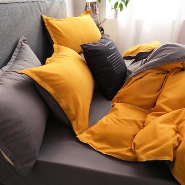 Imagem de Jogo De Cama Casal Comum 7 Peças Amarelo Decor Gray