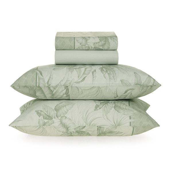 Imagem de Jogo de Cama Casal Estampa Floriano 4 Pcs 160 fios Karsten