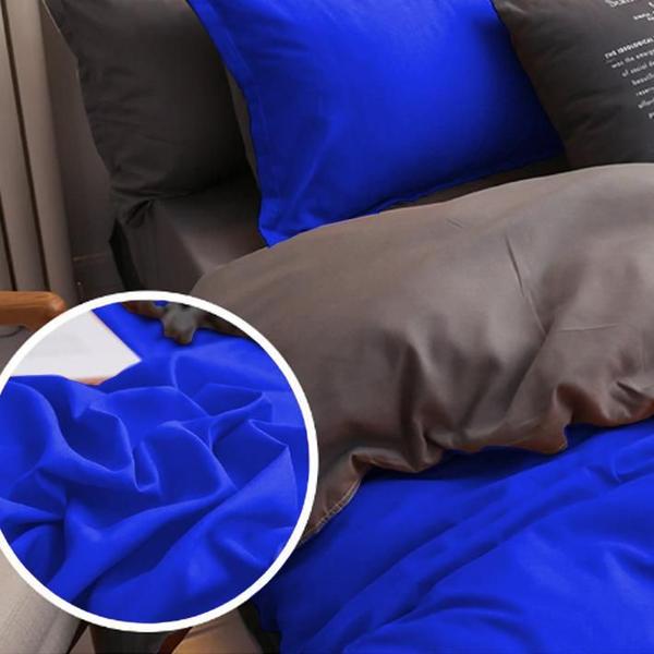 Imagem de Jogo de cama casal king size 7 peças com edredom blue grey