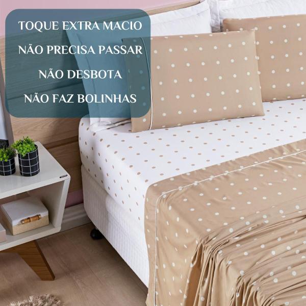 Imagem de Jogo De Cama Casal King Size Romance Petit Poa  200 Fios 04 peças Super Elegante