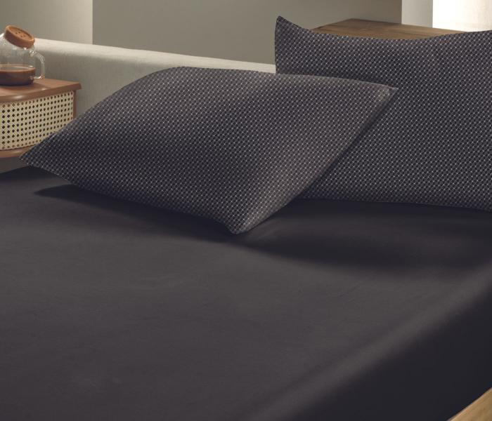 Imagem de Jogo de Cama Casal Toque Acetinado Altenburg Slim Preto 3pçs