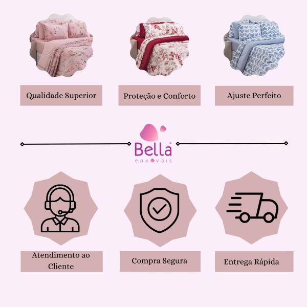 Imagem de Jogo De Cama Completo de Lençol Plush Queen Kit 4 Peças