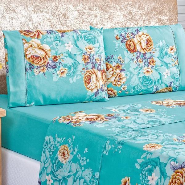 Jogo De Cama Estampado Micropercal 200 Fios Naturale King 04 Peças - Jasmine - Bia Enxovais Imagem de Jogo De Cama Estampado Micropercal 200 Fios Naturale King 04 Peças - Jasmine