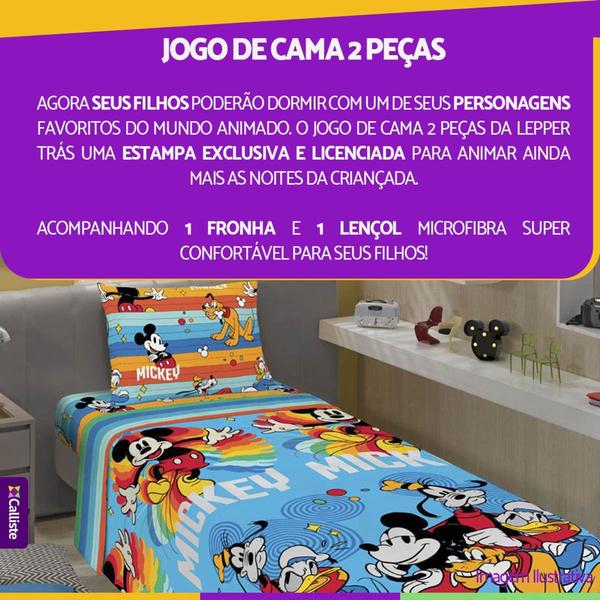 Imagem de Jogo de Cama Infantil 02 Peças Personagens Menino Menina - Lepper