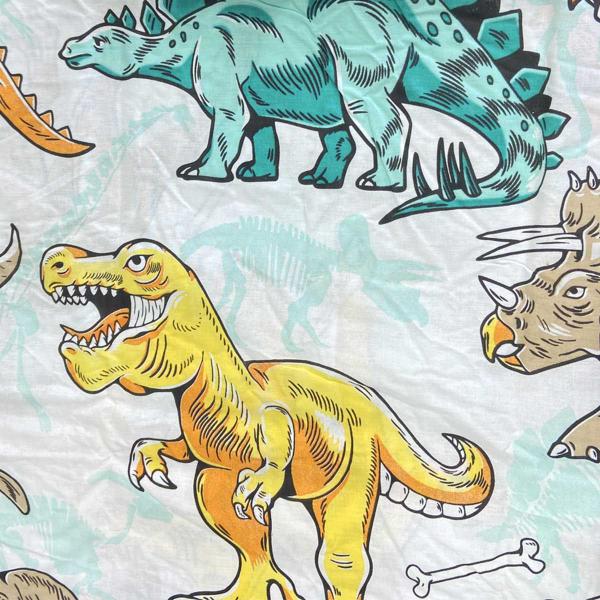 Imagem de Jogo de Cama Infantil 100% Algodão Solteiro 2 Peças Dinossauros Estampa Diverssauro Lepper