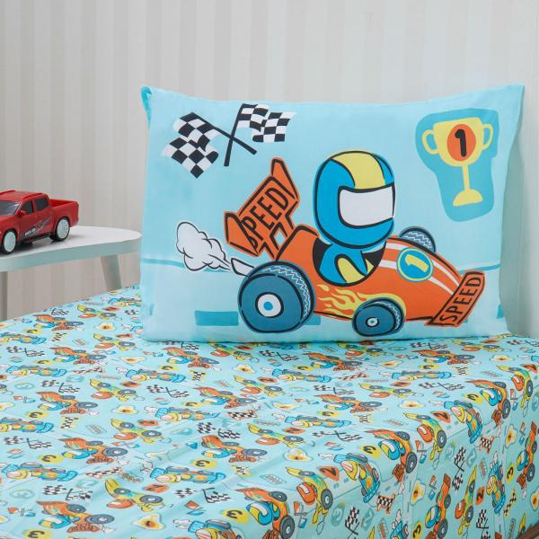 Imagem de Jogo de cama infantil 2 peças lençol com elástico e fronha estampas kids menino menina