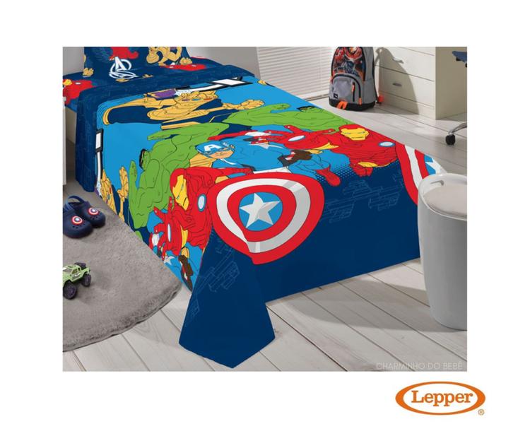 Imagem de Jogo de cama infantil 3-peças avengers solteiro microfibra lepper ref-059622