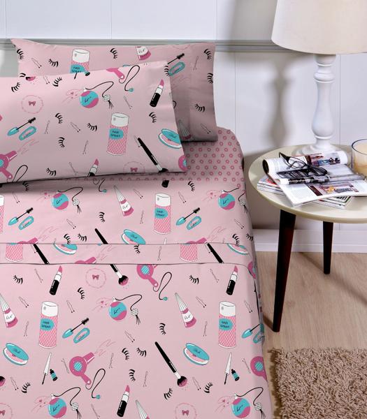 Jogo de Cama Infantil 3 Peças Corttex Rosa Jogo de Cama Infantil 3 Peças Corttex Rosa
