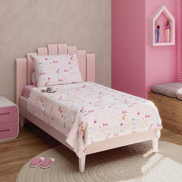 Imagem de Jogo De Cama Infantil Barbie 100% Algodão 150 Fio 3pç Lepper