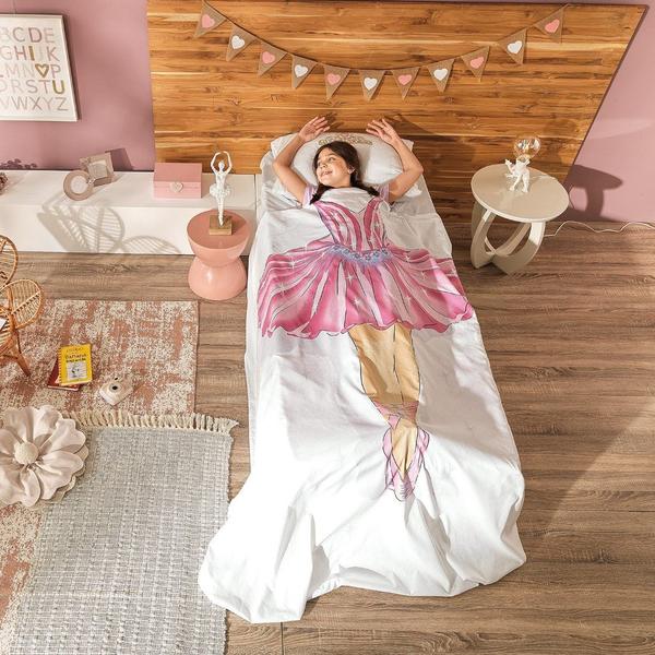 Jogo de Cama Infantil Criativo 100% Algodão Bailarina Teka Imagem de Jogo de Cama Infantil Criativo 100% Algodão Bailarina Teka