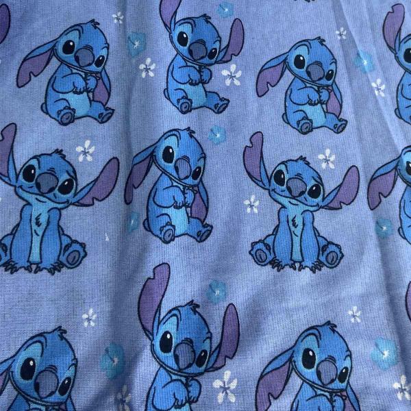 Imagem de Jogo De Cama Infantil Lilo & Stitch Blue Casal Disney Simples 3 Peças Malha Portallar