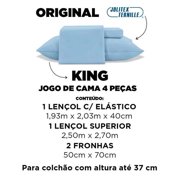 Imagem de Jogo de Cama King 4 Pçs Jolitex Liso Toque de Seda 300 fios