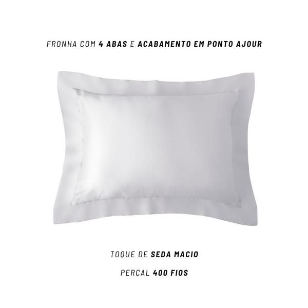 Imagem de Jogo de Cama King 400 Fios Kacyumara Bambu Bali 04 Peças Branco