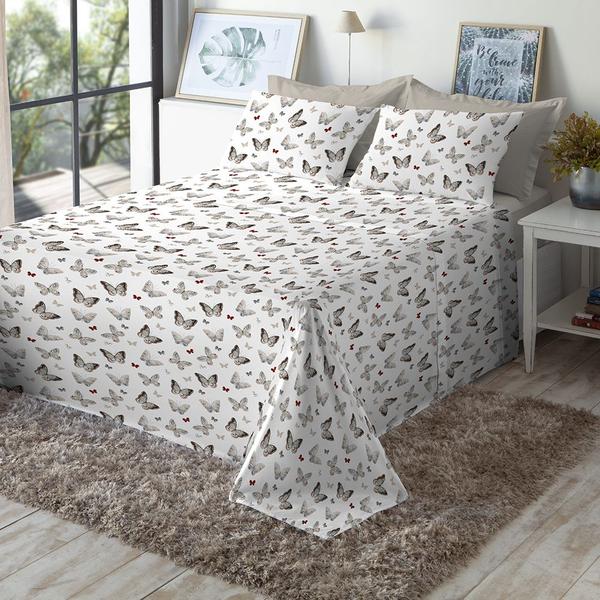 Imagem de Jogo de Cama King Size 180 Fios Fiori - Borboleta (7380)