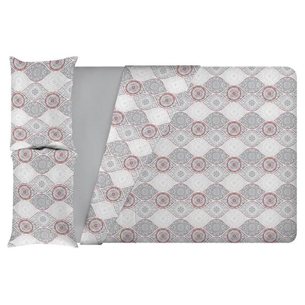 Jogo de Cama King Size Algodão 130 Fios 4 Peças Estampado - Fiori Imagem de Jogo de Cama King Size Algodão 130 Fios 4 Peças Estampado