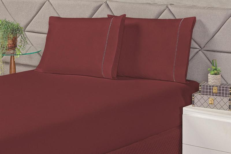 Imagem de Jogo de Cama LAURA Queen VERMELHO MARSALA