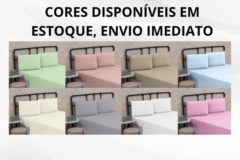 Jogo de Cama Lençol Casal 200 Fios Algodão 4 peças Conjunto com Elástico e Fronhas - DONNA MARIA CONFECÇÕES Imagem de Jogo de Cama Lençol Casal 200 Fios Algodão 4 peças Conjunto com Elástico e Fronhas