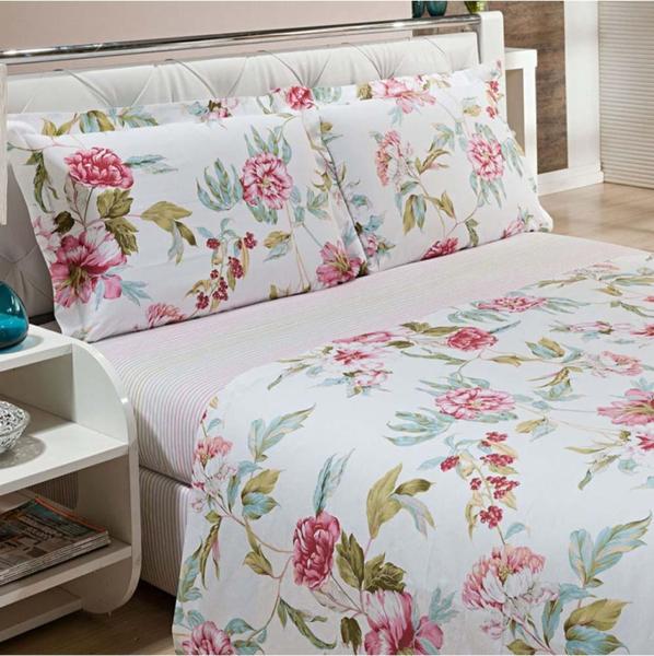 Imagem de Jogo de Cama Lençol Casal Queen Estampado 4 Peças - Estampas Sortidas