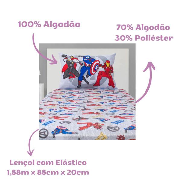 Imagem de Jogo de Cama Lençol Solteiro Malha Algodão Infantil Disney