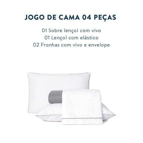 Imagem de Jogo de cama línea queen micropercal 200 fios - 4 peças