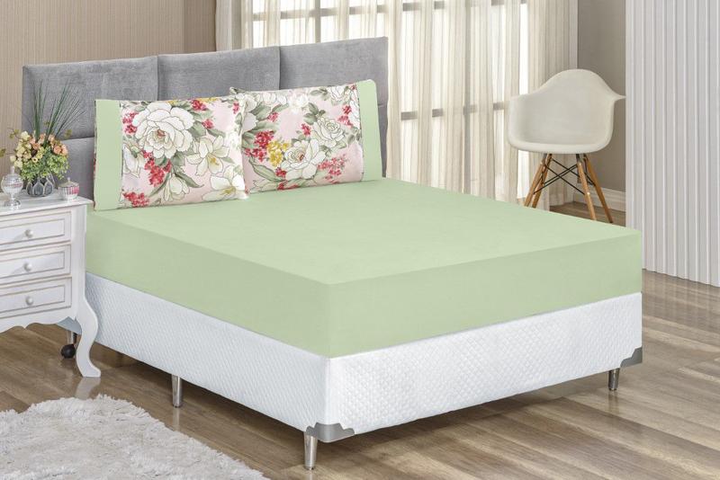 Imagem de Jogo de Cama Naturale Casal Queen 03 peças 200 fios matelado estampado kyli