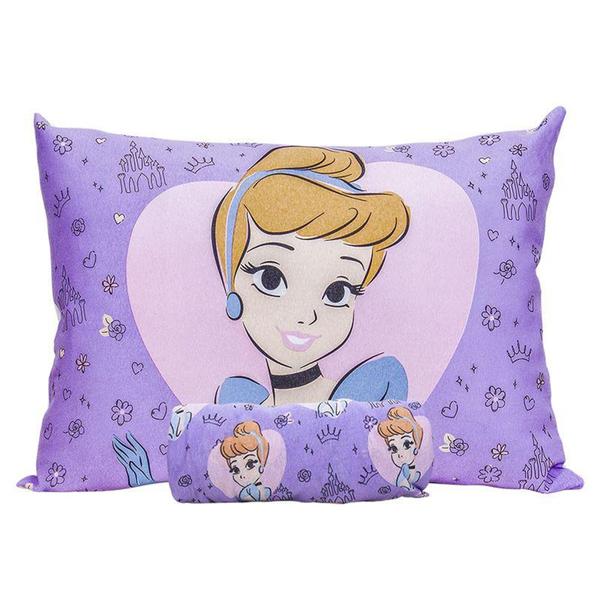 Imagem de Jogo de Cama Portallar Solteiro Joy Malha Mista Estampado Disney Princess Cinderela 2 Pçs Lavanda