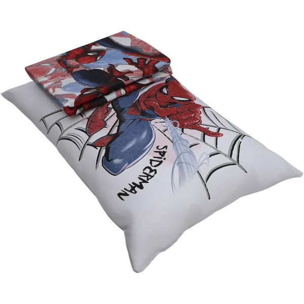 Imagem de Jogo de Cama Portallar Solteiro Joy Malha Mista Estampado Marvel Spider Joy 2 Peças Branco