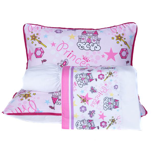 Imagem de Jogo de Cama Princesa Castelo Branco Queen 04 Peças - Micropercal 180 Fios