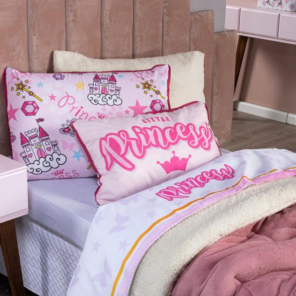 Imagem de Jogo de Cama Princesa Estrelas Branco Queen 04 Peças - Micropercal 180 Fios