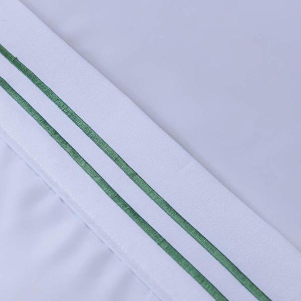 Imagem de Jogo de Cama Queen Percal 300 Fios Bordado Festonê 4 Peças Branco/Verde