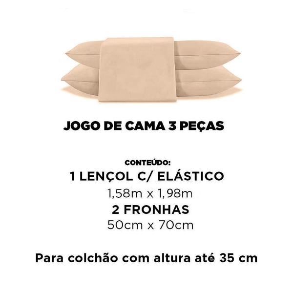 Imagem de Jogo de Cama Queen Toque de Seda, Bege - Jolitex