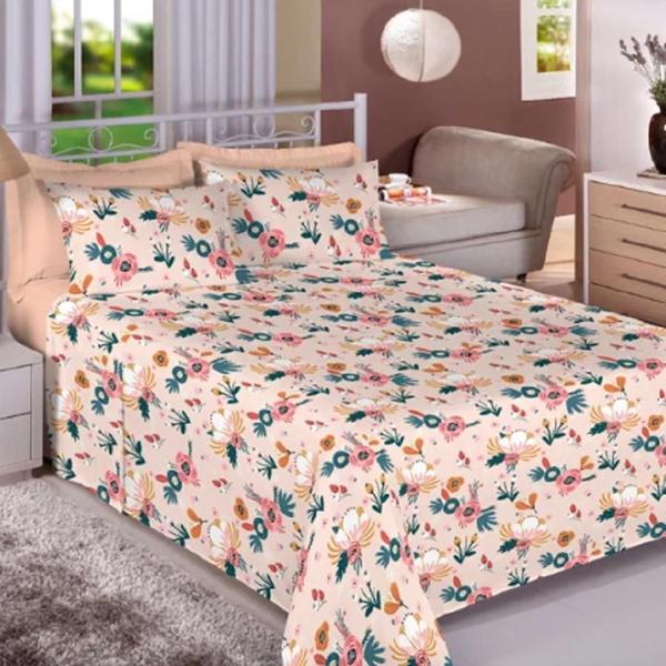 Imagem de Jogo de Cama Roupa Lençol Box Casal Queen Estampado 4 Peças - Estampas Sortidas