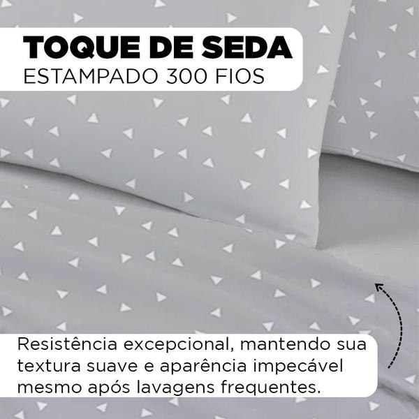 Imagem de Jogo de Cama Solteiro 3Pçs Jolitex Estampado Toque Seda