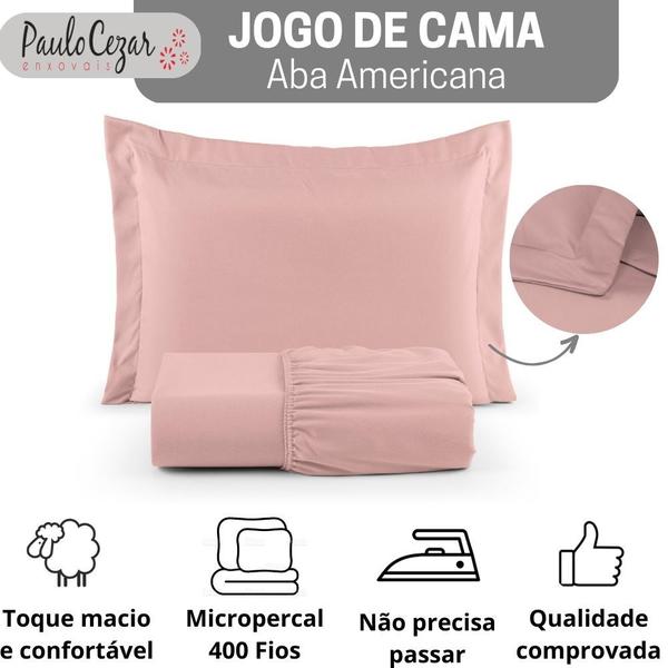 Imagem de Jogo de Cama Solteiro 400 Fios Percal 02 Peças Com Aba, Antiácaro, Anti-pilling com Toque Macio