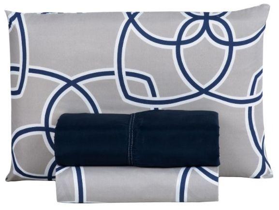Jogo de Cama Solteiro Hypercal Athenas Marcelino Têxtil 400 Fios Egito Cinza e Azul 3 Peça... Jogo de Cama Solteiro Hypercal Athenas Marcelino Têxtil 400 Fios Egito Cinza e Azul 3 Peça...